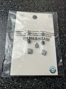M&S 3 Pairs Of THE PLATINUM PLATED STUD EARINGS NEW RRP £10 X - Picture 1 of 3
