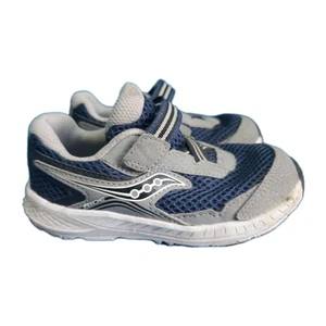 Toddler Boys Sneakers Sz 10.5W Hook Loop Saucony Ride Low Top Blue Breathable... - Picture 1 of 12