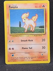 Pokémon Karte Ponyta 060/102 Base Set Unlimited Non Holo Moderated Played - Bild 1 von 2