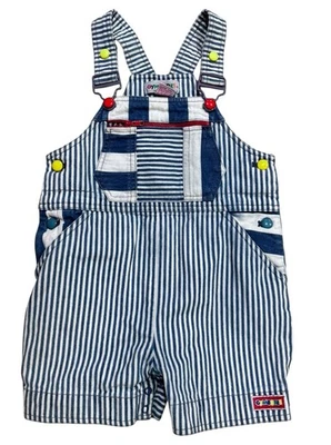 Pantalones Cortos Generales Gymboree De Colección Talla Pequeña Denim A Rayas Años 90 Ligera Desvanecimiento Foto 1 de 4