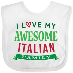 Inktastic Italy Love My Awesome Italian Family Baby Bib Proud Ancestry Heritage - Picture 1 of 9