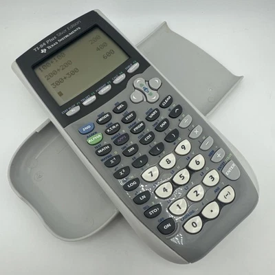 Texas Instruments TI-84 Plus Silver Edition Graph Calculator w/ Cover + NEW BATT - Image 1 of 4