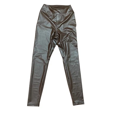 Leggings Aerie Offline Marrón Imitación Cuero Real Lujo Entrepierna Corta Tiro Alto Medianos Foto 1 de 4