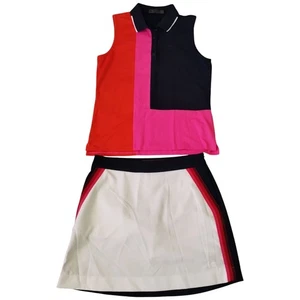 2 Piece Sets G/FORE Tux Luxe 4-Way Stretch Twill Golf Skort Skirt Top Sz 8 - Picture 1 of 5