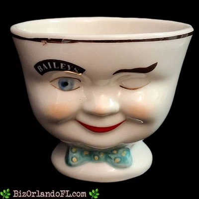 VINTAGE: Baileys Irish Cream Winking Face tigela de açúcar cerâmica LE colecionável 1996 - Imagem 1 de 4