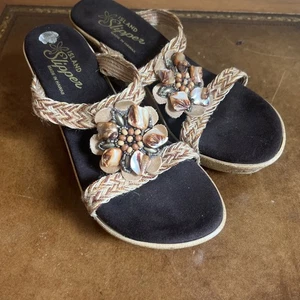 Island Ciabatta con Perline Slide Platform Taglia 8 Scarpe da Donna - Foto 1 di 12