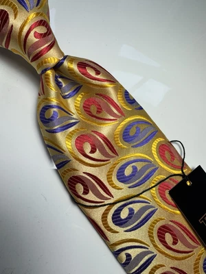 NUEVO CON ETIQUETAS VERSO 9 MULTICOLOR ESTILO PAISLEY ESTAMPADO SEDA DISEÑOS CORBATA Y PAÑUELO Foto 1 de 4