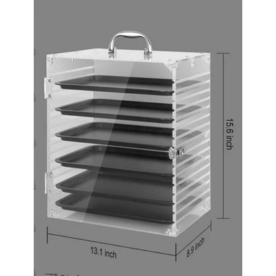 6 Tier Countertop Display Case With Magnetic Removable Trays Shelving Showcase - Image 1 of 2