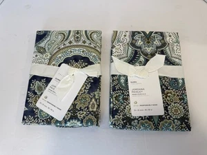 2 POTTERY BARN Jordana Paisley Shams EURO Size Potterybarn Sham brand NEW blue - Picture 1 of 4