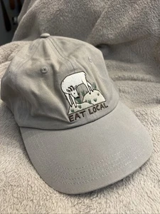 Patagonia - Eat Local - Embroidered Mountain Goat - Adjustable Baseball Cap Gray - Picture 1 of 6