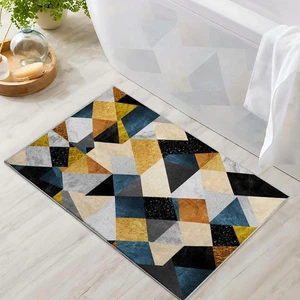 Alfombra de baño 2x3 entrada geométrica mármol alfombra triángulo moderna alfombra máquina... - Imagen 1 de 6