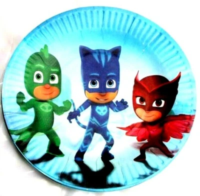 Theme party supplies banner kids pj birthday decorations masks plates cups