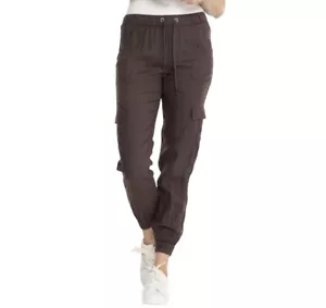 Nicole Miller New York jogger donna marroni con cordini taglia L nuovi - Foto 1 di 14