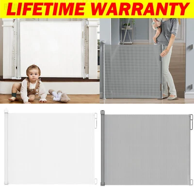 PAWHUT Baby Retractable Pet Dog Fence Gate Isolation Net Mesh Baby Stair Gates Indoor