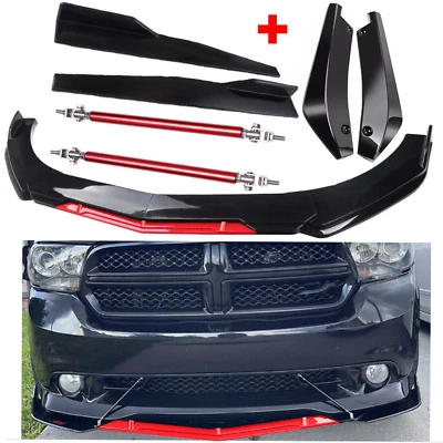Front Bumper Lip Splitter Spoiler Body Kit + Side Skirt For Dodge Durango K Foto 1 de 4