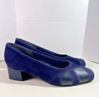 Berkertex Wider Fit Woman's Blue Suede 1 3/4" Court Heel Shoes US 8