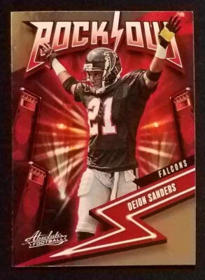 2023 Panini Absolute #5 Deion Sanders Rock Out Atlanta Falcons (HOF) NM-MINT - Image 1 of 2
