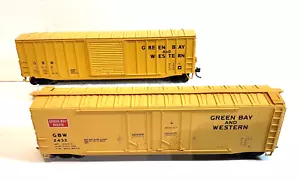 HO Scale Lot of 2 Green Bay & Western 50' Boxcars (Details Below) - Picture 1 of 5