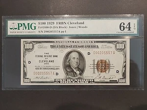 1929 $100 FRBN CLEVELAND FR#1890-D PMG 64 EPQ - Picture 1 of 4