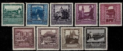Austria 1923 ☀ Townscapes Mi Nr. 433-441 / 120 € ☀ MH* - Image 1 of 2