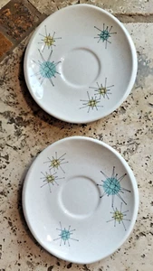 Two (2) MCM Franciscan Starburst 6" Saucers Atomic midcentury modern - Picture 1 of 6
