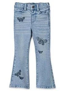 Okie Dokie Toddler Girl Jeans Butterfly flare leg adjustable waist size 5T - Picture 1 of 10