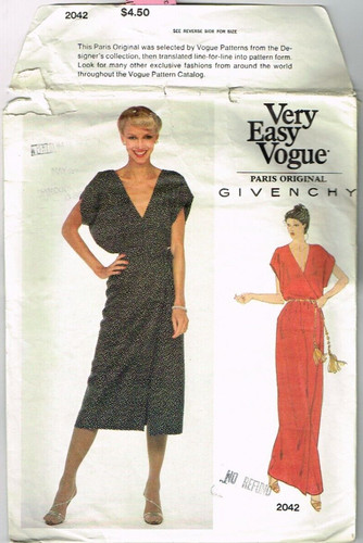 Modello abito di design originale Givenchy Vogue Paris taglia 8 anni '70 vintage cc