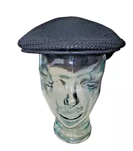 KANGOL Cap Medium Black Tropic 504 Ventair Cabbie Newsboy Golf Caddy - Picture 1 of 6