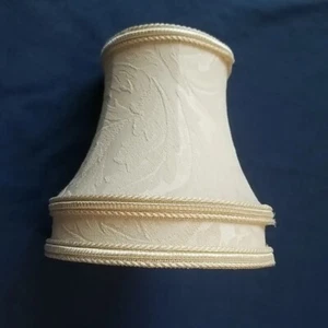 Paralumi Downton Abbey stile panna jacquard doppio bordo tessuto campana clip on - Foto 1 di 18