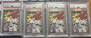 2023 Topps Finest Flashbacks Josh Jung #87 (4) PSA 8 Card Lot RC - Picture 1 of 9