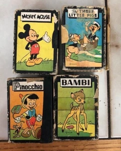 DISNEY LIBRARY OF GAMES CARDS 1946 Vintage Original Mickey Mouse 3 Little Pigs - Picture 1 of 9