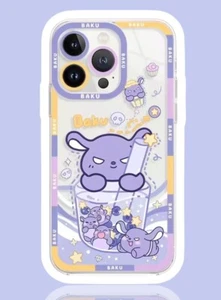 iPhone 16 XR 14 15 11 12 Plus Pro Melody Case Hello Pink Cat Kitty My Baku Flieder - Bild 1 von 1