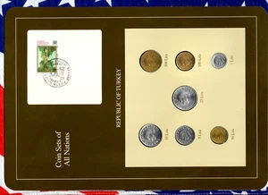 Coin Sets of All Nations Turkey 1986-1989 UNC 25 Lira 1986 1,5 Lira 1987 - Picture 1 of 4