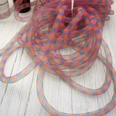 10m/393.7inch Flexible Mesh Tube Ribbon Costume DIY Crafts Christmas Decor 8mm - Image 1 of 4