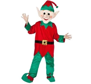 Adult Deluxe SANTA HELPER ELF MASCOT Fancy Dress Costume Christmas Xmas Festive - Picture 1 of 2