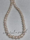 19" GENUINE AAA 9-10 MM Cultured Akoya WHITE PEARL NECKLACE 14K gold clasp
