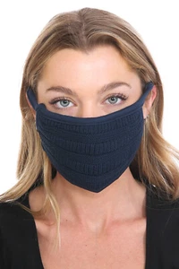 C.C Reusable Washable Knit Ribbed Face Mask - Picture 1 of 30