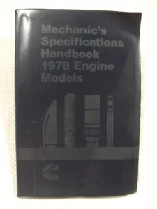 Cummins Mechanic's Specifications Handbook 1978 Engine Models Service Manual - Bild 1 von 6