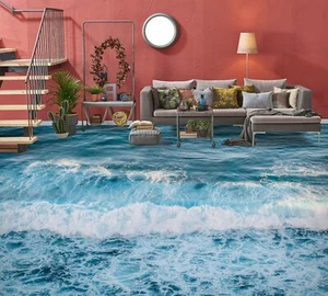 3D Blue Ocean 17787NA Bodentapete Wandbilder Wanddruck 5D AJ Tapete UK Fay - Bild 1 von 5