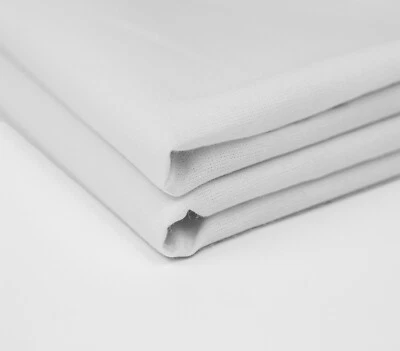 White 100% Cotton Calico Fabric 150cm 60" Wide Canvas Craft Material 155 GSM - Image 1 of 2