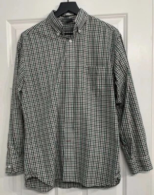 Рубашка мужская Daniel Cremieux коллекция M Signature зеленая коричневая клетчатая на пуговицах - Изображение 1 из 4