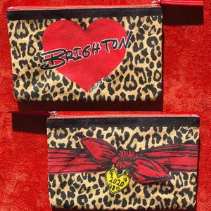 BRIGHTON Collectible 2020 LEOPARD Heart LOGO Canvas Pouch BAG - Bild 1 von 10