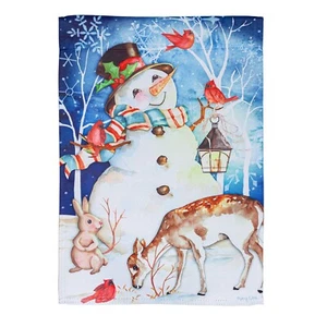 Dulce Muñeco de Nieve y Amigos 13S11121 Evergreen CASA DE GAMUZA Bandera 28" X 44" - Imagen 1 de 1