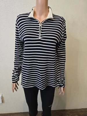 Ralph Lauren LRL Active Sweatshirt Top Womens XL  Long Sleeve Striped 1/4 Zip - Image 1 of 4