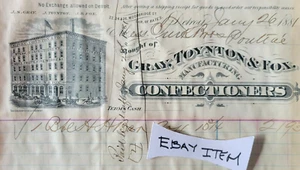 1881 BILLHEAD Woodbridge Detroit LITHO Michigan GRIGIO TOYNTON FOX PASTICCERIA - Foto 1 di 1