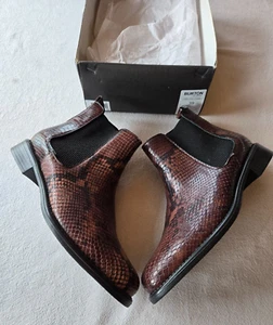Bottines en cuir marron léopard neuves taille 39 marque Burton (tro) - Imagen 1 de 7