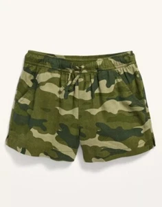 New Old Navy Girls Linen-Blend Pull-On Shorts Green Camouflage SZ XL 14/16 - Picture 1 of 4