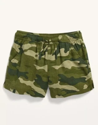 Nuevos Pantalones Cortos Pull-On Viejos Azul Marino Niñas Mezcla de Lino Verde Camuflaje Talla XL 14/16 Foto 1 de 4