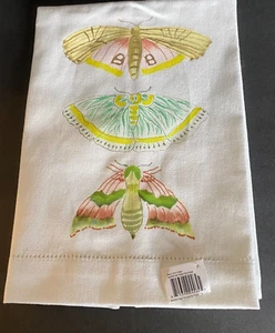 Tea Towel Handpainted Moths by Debi Vincent - Picture 1 of 10