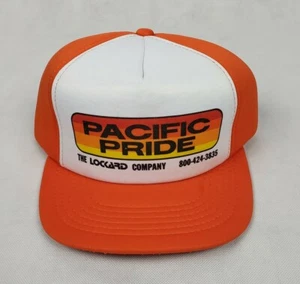 Vtg 80s Pacific Pride Trucker Hat snapback Cap orange  - Picture 1 of 6
